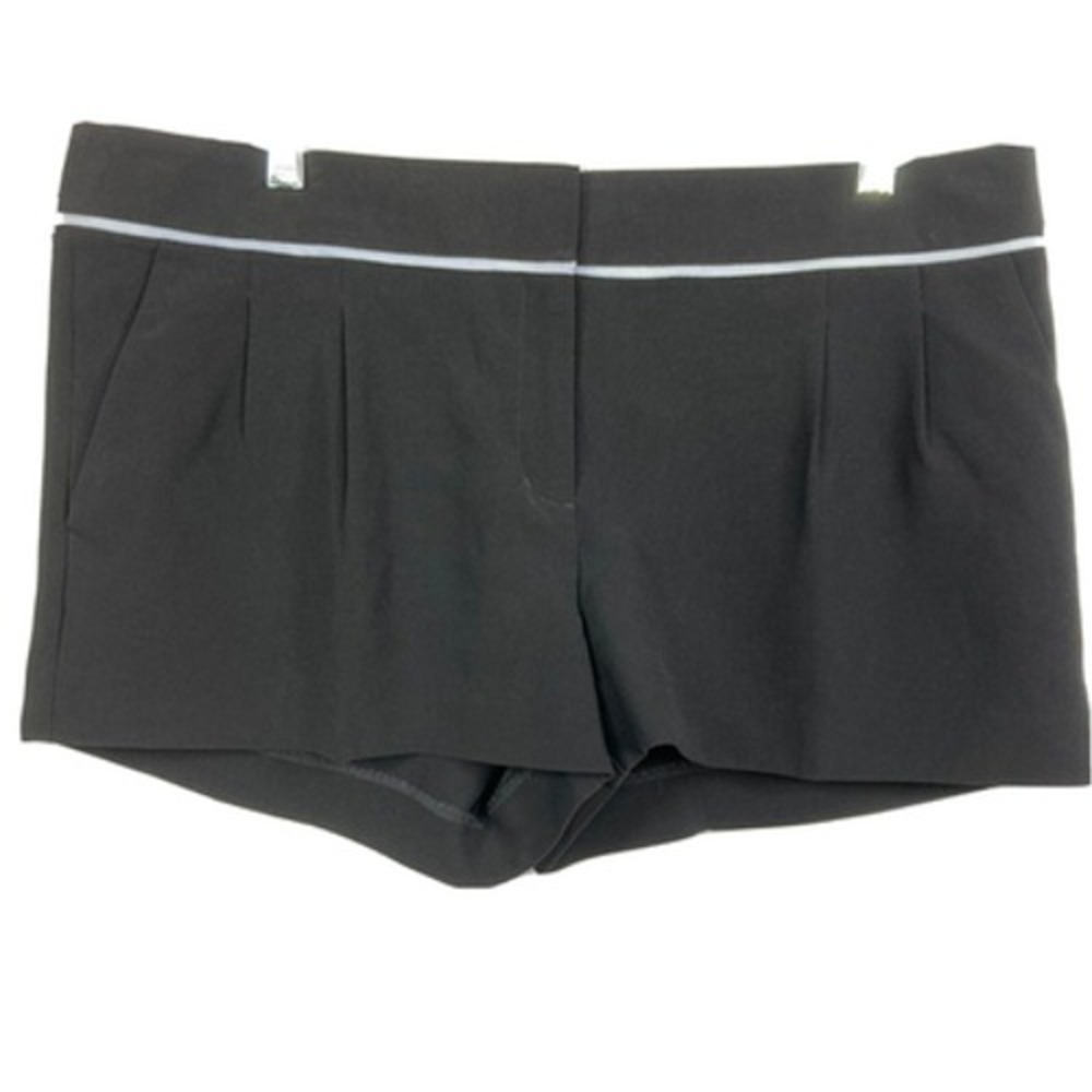 Express Shorts Womens Sz 10 Black Mini Shorts Pleated Pockets Stretch Dressy